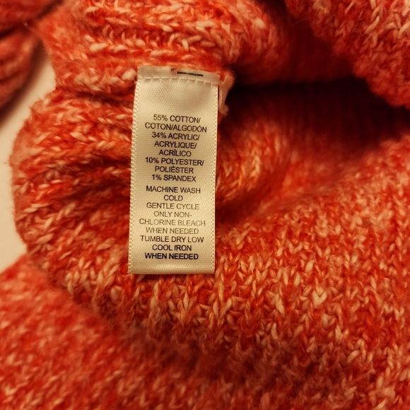 Loft Mock Neck Ribbed Red and White Sweater Size M - Picture 8 of 11